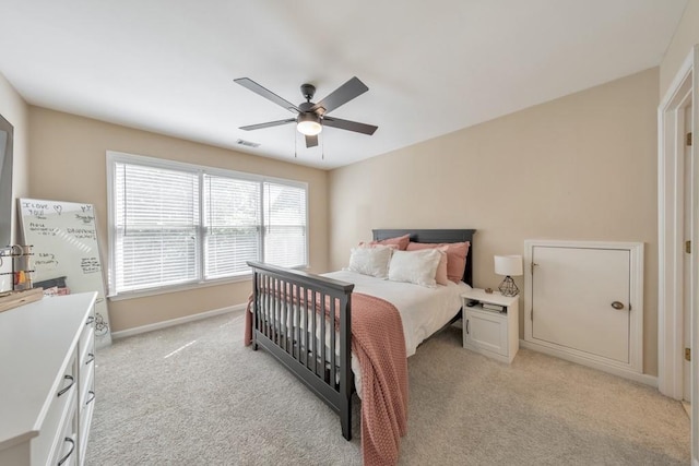 4621 Chartwell Chase Ct, Flowery Branch, GA 30542 - bedroom featuring light colored carpet, ceiling fan, and baseboards