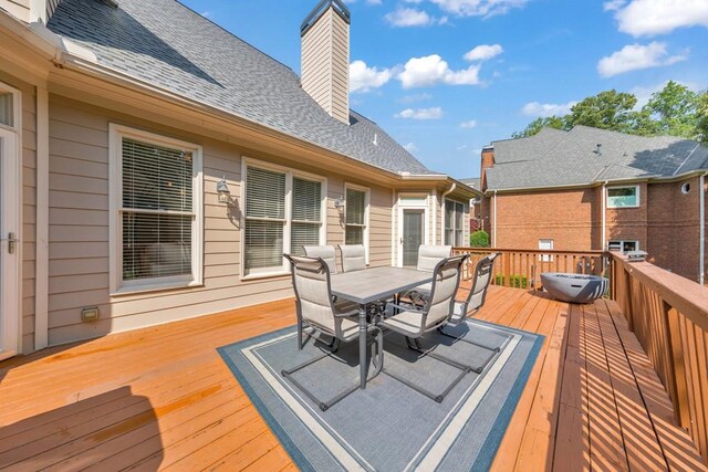 4621 Chartwell Chase Ct, Flowery Branch, GA 30542 - wooden deck with outdoor dining area
