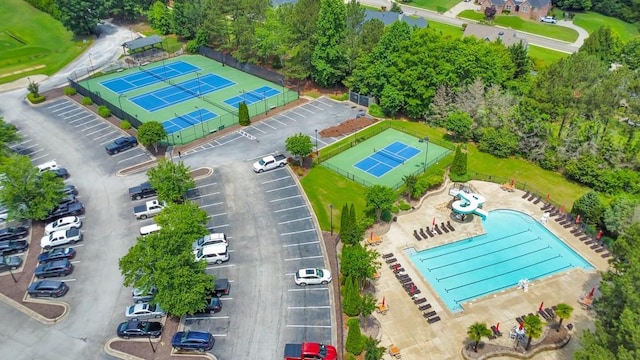4621 Chartwell Chase Ct, Flowery Branch, GA 30542 - bird's eye view of a pool area