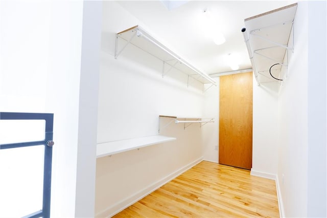 walk in closet featuring hardwood / wood-style floors