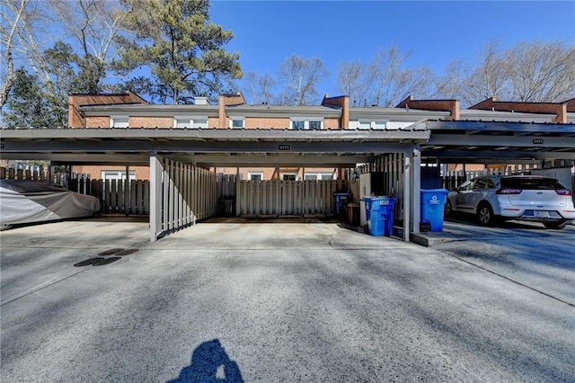 view of car parking featuring a carport