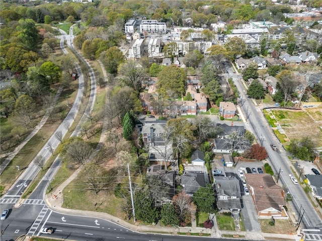 birds eye view of property with a residential view