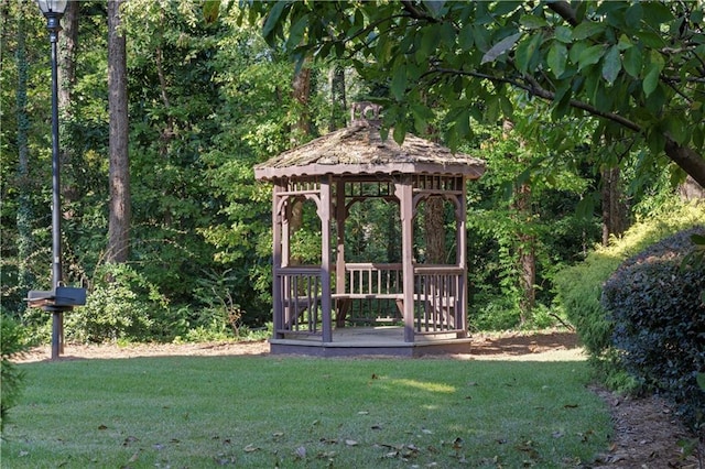 view of property's community featuring a gazebo and a yard