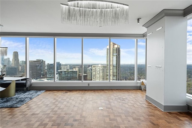 unfurnished sunroom featuring a healthy amount of sunlight