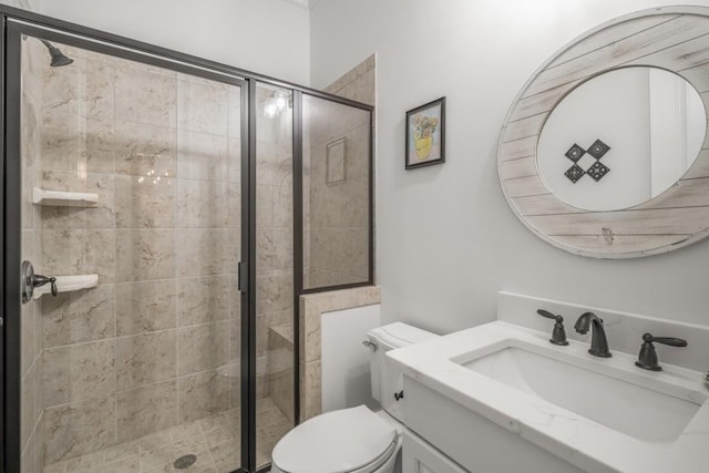 201 Hunley Ct, Alpharetta, GA 30005 - bathroom featuring toilet, vanity, and a stall shower