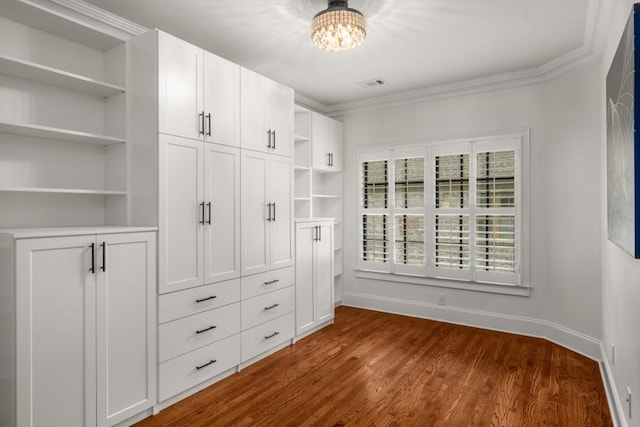201 Hunley Ct, Alpharetta, GA 30005 - walk in closet featuring dark wood finished floors, a notable chandelier, and visible vents