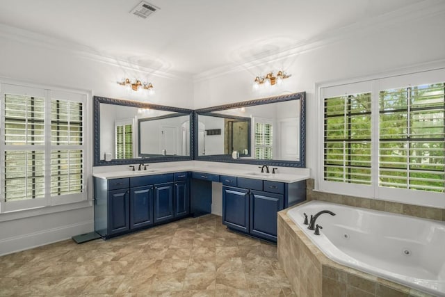 201 Hunley Ct, Alpharetta, GA 30005 - full bath featuring a sink, visible vents, and plenty of natural light