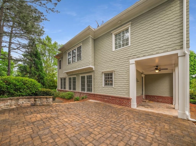 201 Hunley Ct, Alpharetta, GA 30005 - back of house with a ceiling fan and a patio area
