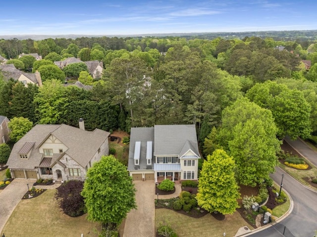 201 Hunley Ct, Alpharetta, GA 30005 - bird's eye view featuring a wooded view