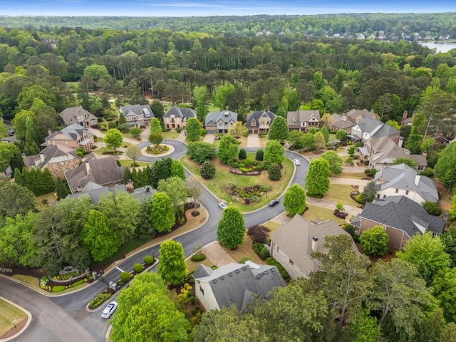 201 Hunley Ct, Alpharetta, GA 30005 - aerial view featuring a residential view and a wooded view