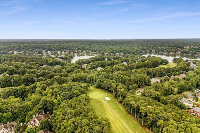 201 Hunley Ct, Alpharetta, GA 30005 - bird's eye view featuring view of golf course, a wooded view, and a water view