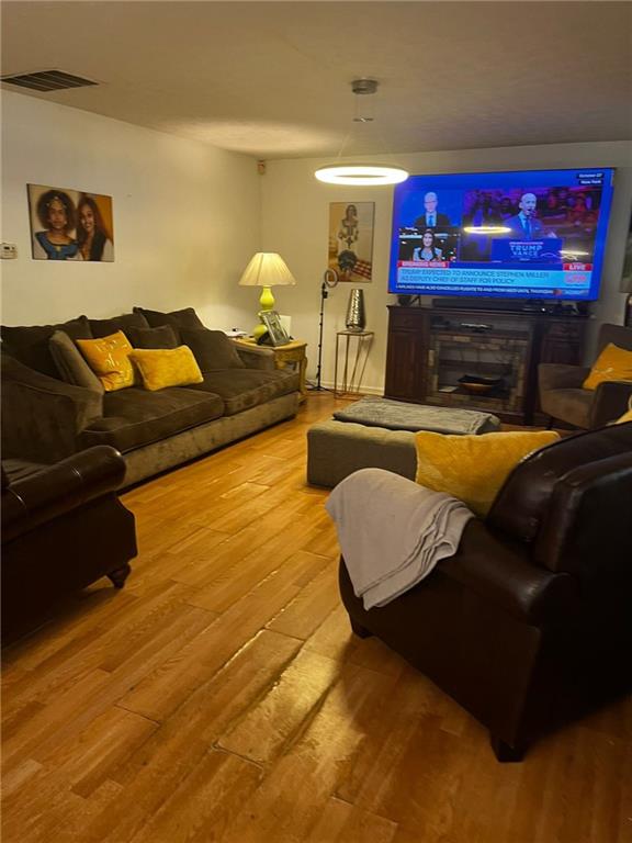 living room featuring hardwood / wood-style floors