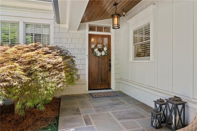 entrance to property with a porch