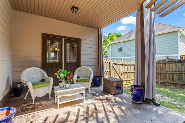 view of patio / terrace with fence