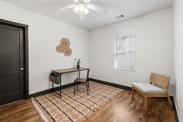 1518 Langston Ave SW, Atlanta, GA 30310 - office featuring a ceiling fan and wood finished floors