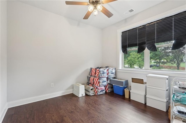 411 Johnson Rd, Locust Grove, GA 30248 - bedroom with wood finished floors and ceiling fan