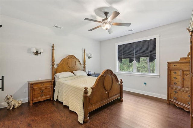 411 Johnson Rd, Locust Grove, GA 30248 - bedroom featuring dark wood-style floors and ceiling fan