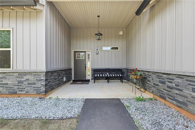 411 Johnson Rd, Locust Grove, GA 30248 - property entrance with stone siding and board and batten siding