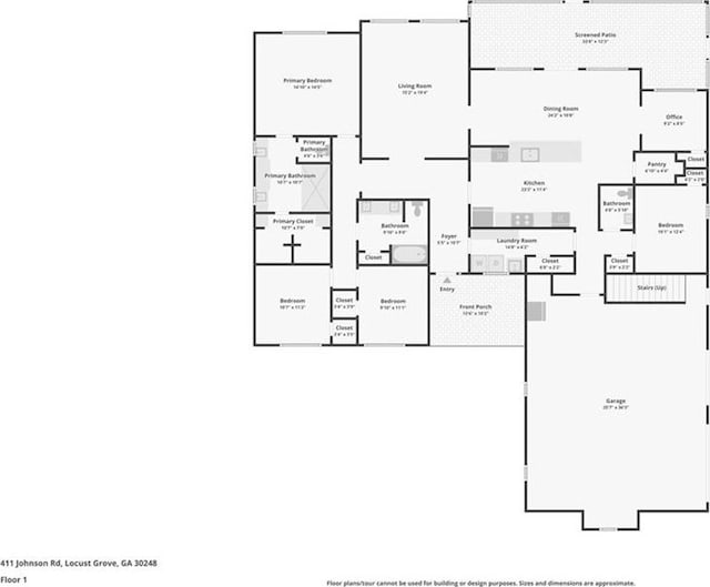411 Johnson Rd, Locust Grove, GA 30248 - view of floor plan / room layout