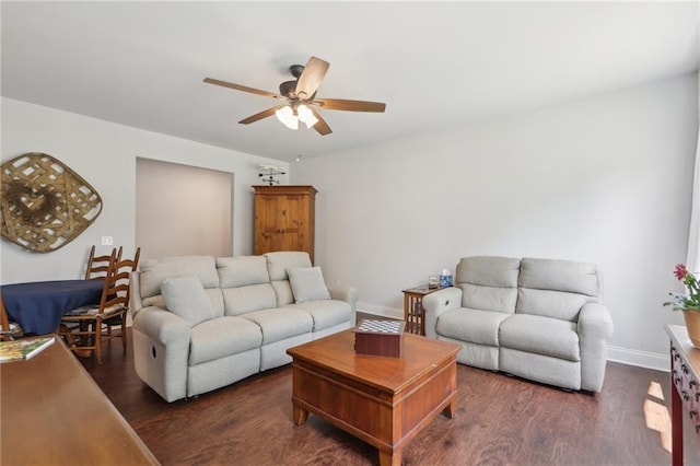 411 Johnson Rd, Locust Grove, GA 30248 - living area featuring a ceiling fan and wood finished floors