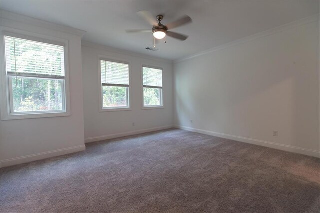 702 Dodd Ln Unit 159, Buford, GA 30518 - carpeted spare room featuring crown molding, a wealth of natural light, and ceiling fan