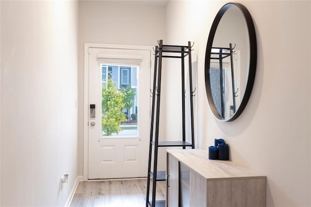 doorway featuring light hardwood / wood-style flooring