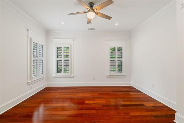 2855 Middlecreek Way Unit 2855, Cumming, GA 30041 - empty room with plenty of natural light, ceiling fan, wood finished floors, ornamental molding, and recessed lighting