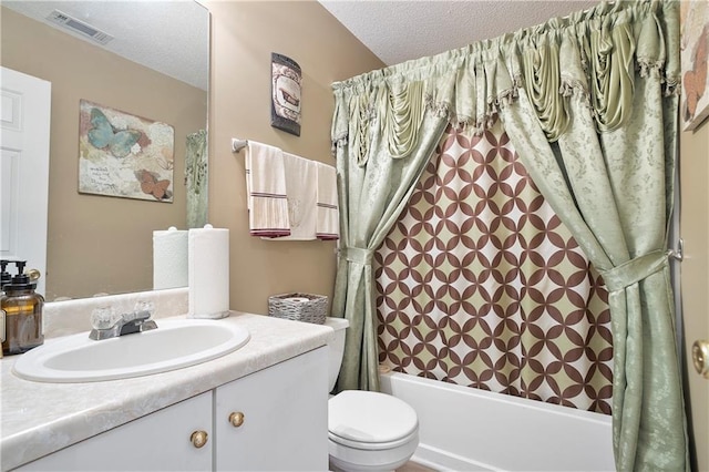 3405 Spring Chase Ln, Ellenwood, GA 30294 - full bath featuring shower / tub combo with curtain, vanity, and a textured ceiling