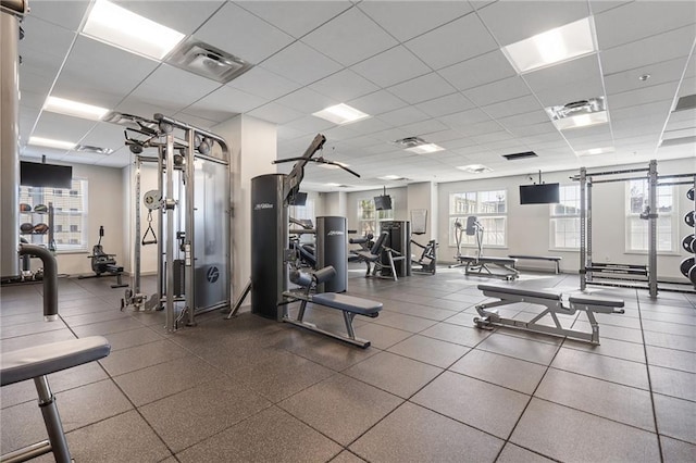 325 E Paces Ferry Rd NE Unit 313, Atlanta, GA 30305 - exercise room with a drop ceiling