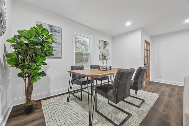 dining room featuring dark hardwood / wood-style flooring