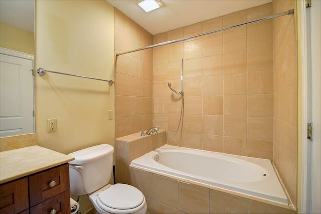 57 Forsyth St NW Unit 4H, Atlanta, GA 30303 - bathroom with tiled shower / bath combo, toilet, and vanity