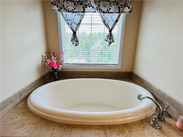 full bathroom featuring a garden tub