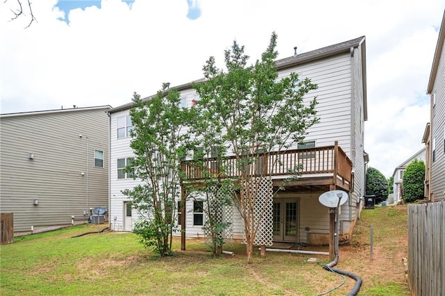 558 Olympic Way, Acworth, GA 30102 - back of house featuring a deck and french doors