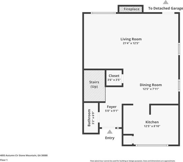4893 Autumn Cir, Stone Mountain, GA 30088 - floor plan
