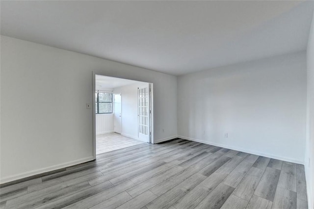 empty room featuring light wood-type flooring