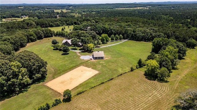 aerial view with a rural view