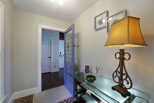 hallway with baseboards