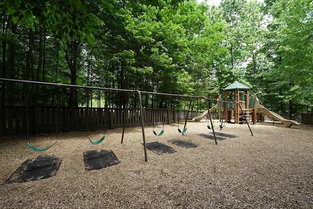 community play area featuring fence