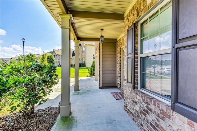 view of patio featuring covered porch