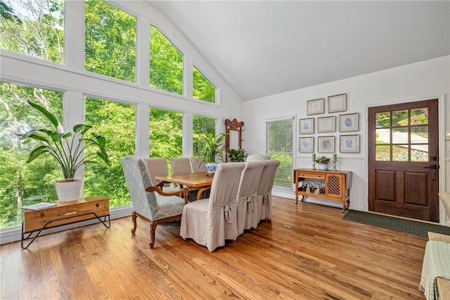 sunroom / solarium with vaulted ceiling and plenty of natural light