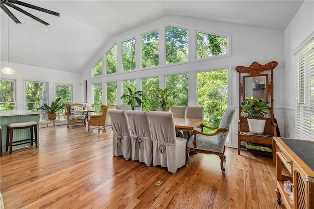 sunroom featuring vaulted ceiling