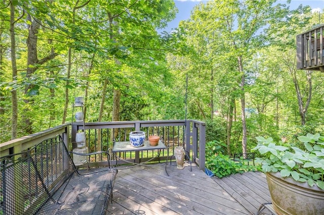 view of wooden deck