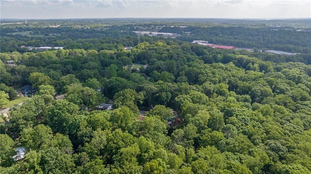 aerial view of a heavily wooded area