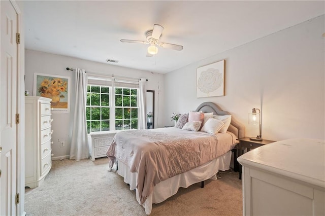 1360 Woodvine Way, Alpharetta, GA 30005 - bedroom with light carpet, ceiling fan, and baseboards