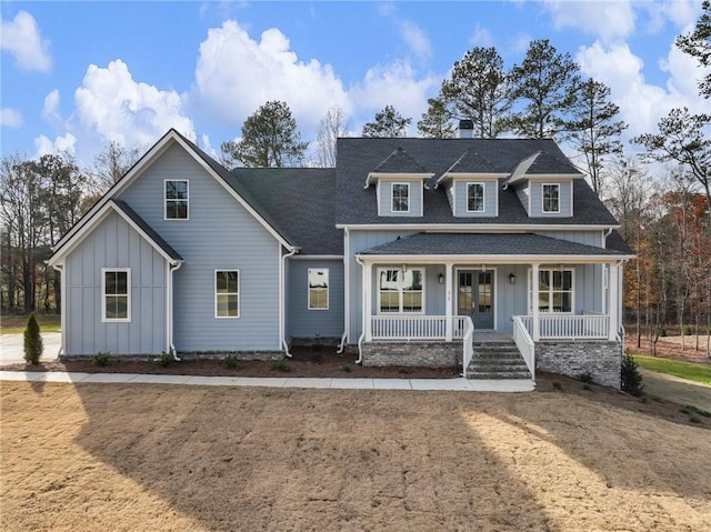 view of front of home featuring covered porch