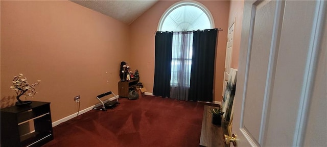 2703 Hillvale Cove Dr, Lithonia, GA 30058 - carpeted spare room featuring vaulted ceiling and baseboards
