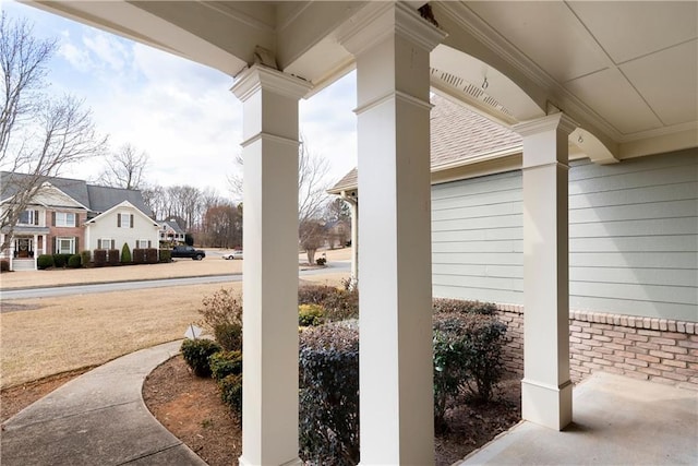 view of patio with a residential view