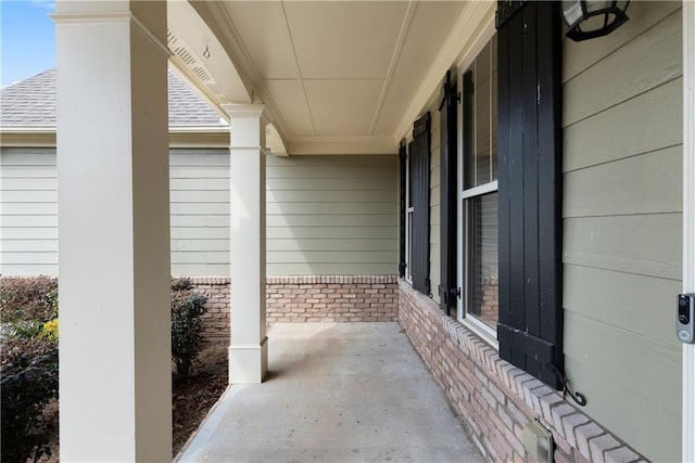 view of patio with a porch