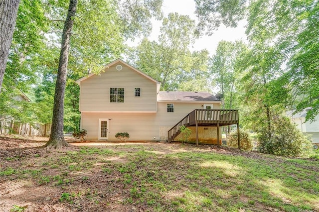 459 Bakers Bridge Cir, Douglasville, GA 30134 - back of property with stairs and a deck