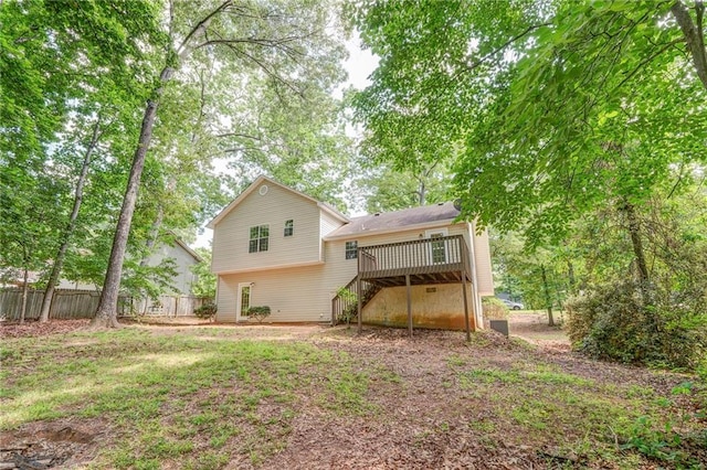 459 Bakers Bridge Cir, Douglasville, GA 30134 - back of house with stairs and a deck